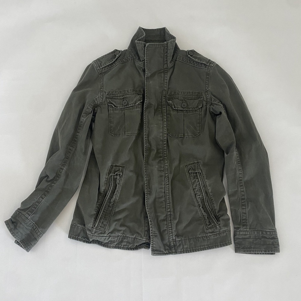 Paper Denim Cloth Small Military Hooded Jacket Army Green Women's Pockets Olive